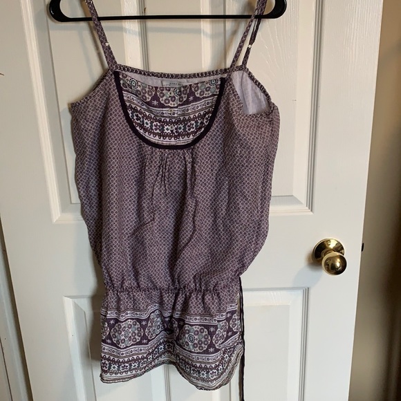 Boho tunic top w/ bottom panel & side tie L - Picture 1 of 6